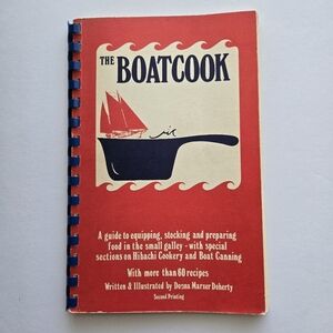 THE BOATCOOK Donna Marxer Doherty 1976 2nd Printing Maritime Recipes VTG VG
